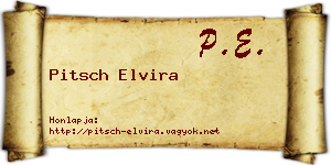 Pitsch Elvira névjegykártya